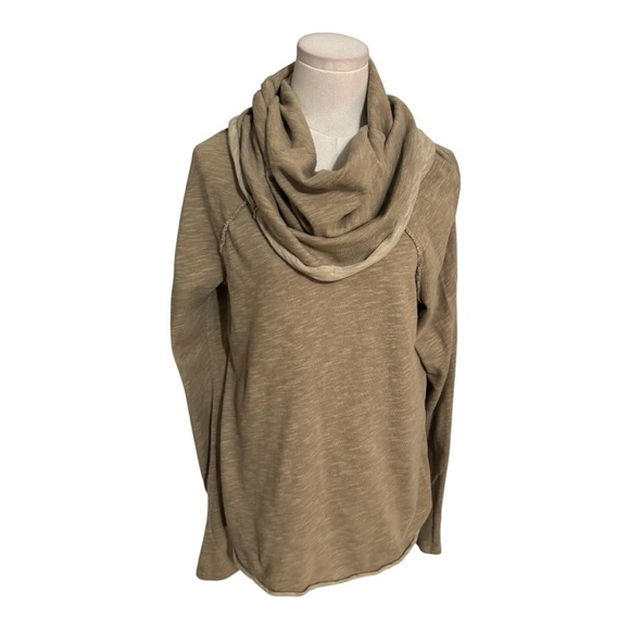 FREE PEOPLE FP Beach Cocoon Cowl Pullover Top Oversized Army Green Size M L - Picture 4 of 9